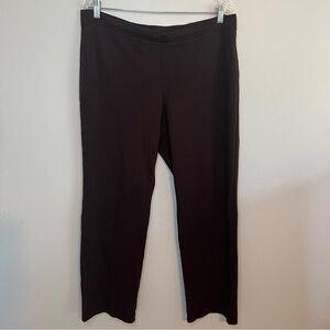 Eileen Fisher Pants Womens Pull O Pants  Wide Leg Brown Sz L  Casual Loungewear